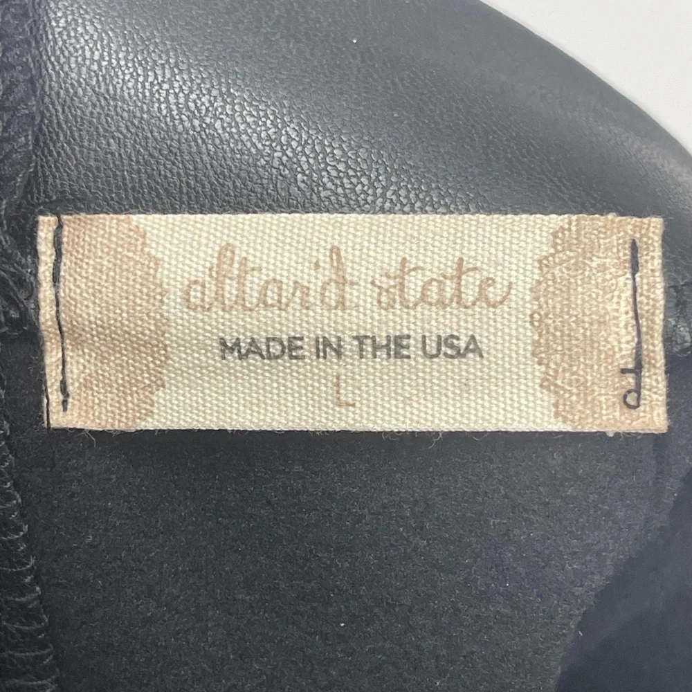 Altar'd State Black Faux Leather‎ A-Line Mini Skort